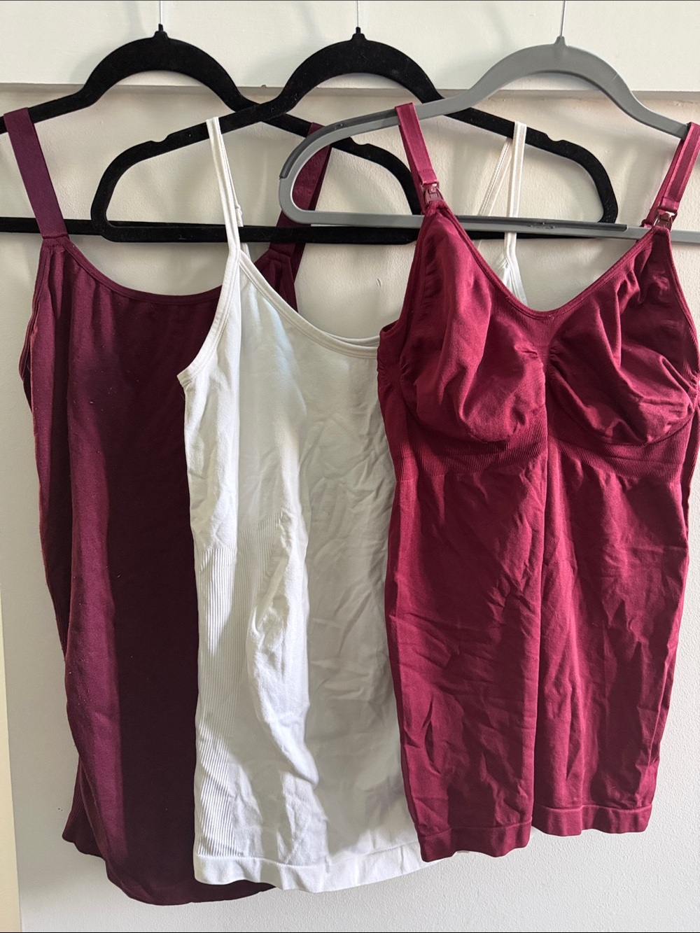 Trio of maternity tanks